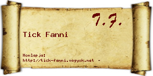 Tick Fanni névjegykártya
