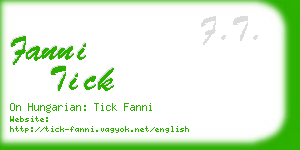 fanni tick business card
